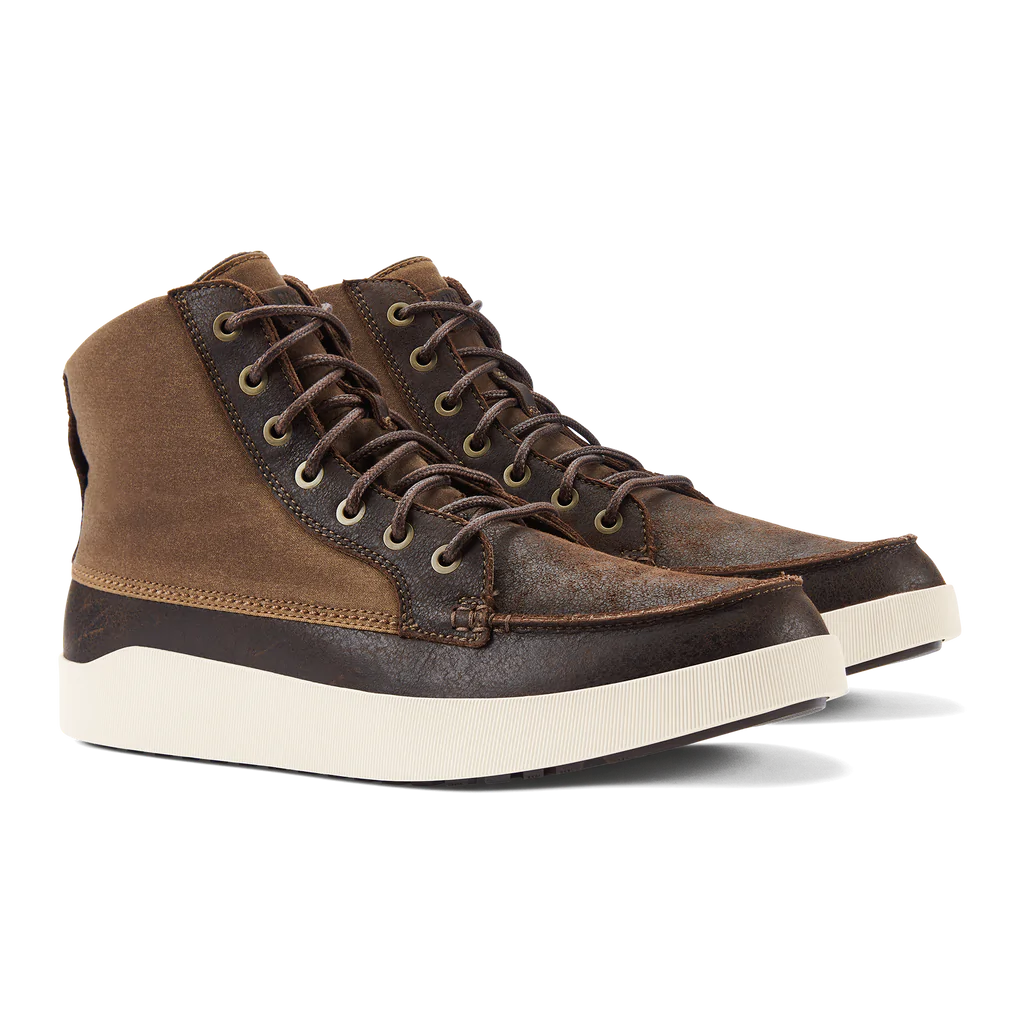 OluKai Molina Boots Men\'s 13 M Black Leather Ankle Chukka Lace Up OluKai Molina Boot - Dark Wood / Dark Wood | Comfortable  main image 2