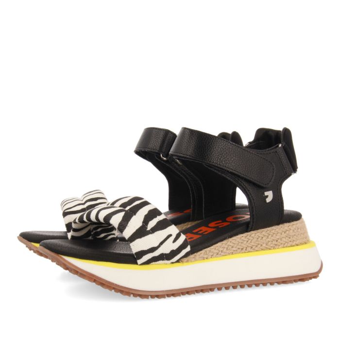 GIOSEPPO WEDGE SANDALS WITH ANIMAL PRINT FOR WOMEN ERACLEA – EGO